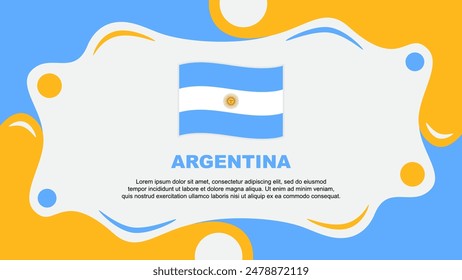 Argentina Flag Abstract Background Flat Design Template. Argentina Independence Day Banner Wallpaper Vector Illustration. Argentina Template