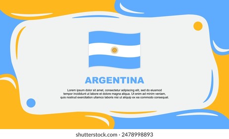 Bandera de Argentina Fondo Abstractas Plantilla de diseño plano. Ilustración vectorial del Fondo de pantalla de Anuncio del Día de la Independencia de Argentina. Ilustración Argentina