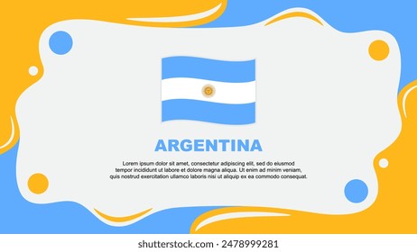 Argentina Flag Abstract Background Flat Design Template. Argentina Independence Day Banner Wallpaper Vector Illustration. Argentina Cartoon