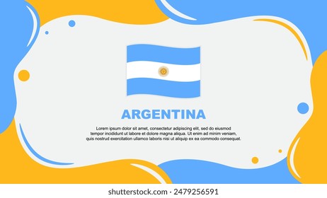 Argentina Flag Abstract Background Flat Design Template. Argentina Independence Day Banner Wallpaper Vector Illustration. Argentina Banner