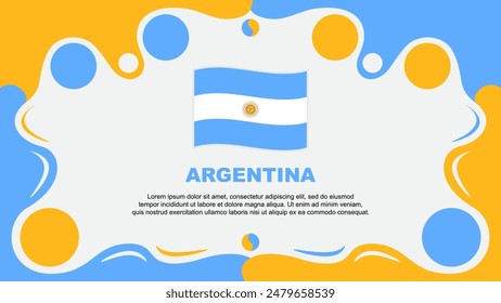 Argentina Flag Abstract Background Flat Design Template. Argentina Independence Day Banner Wallpaper Vector Illustration. Argentina