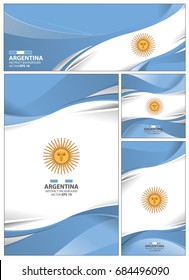 Argentina flag abstract colors background. Collection banner design. brochure vector illustration.