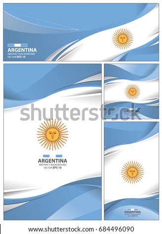 Argentina flag abstract colors background. Collection banner design. brochure vector illustration.