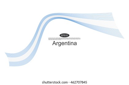 Argentina flag. Abstract Argentina ribbons isolated on white.