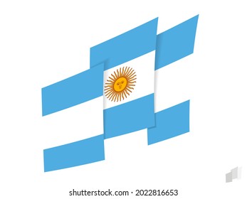Argentina flag in an abstract ripped design. Modern design of the Argentina flag. Vector icon.