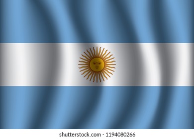 Argentina flag background with cloth texture.Argentina Flag vector illustration eps10.