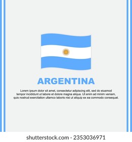 Plantilla de diseño de fondo de bandera argentina. Cartel del Día de la Independencia de Argentina en medios sociales. Caricatura de Argentina
