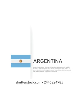 Argentina flag background. State patriotic argentinian banner, cover. Document template with argentina flag on white background. National poster. Business booklet. Vector illustration, simple design