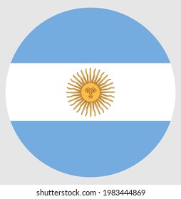 Argentina flag badge vector illustration. Circle Argentina flag national symbol of southern America country.