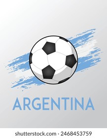 Argentina Flag with Brush Effect for Soccer Theme