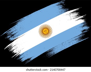 Argentina flag with brush paint textured isolated  on png or transparent background,Symbol of Argentina,template for banner,promote, design, and business matching country poster, vector 