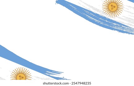 Argentina Flag with Brush Stroke Effect, Grunge brush stroke. Watercolor painting flag design.