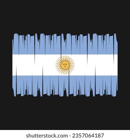 Argentina flag with brush stroke vector Illustration