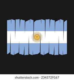 Ilustración del vector del pincel de bandera de Argentina