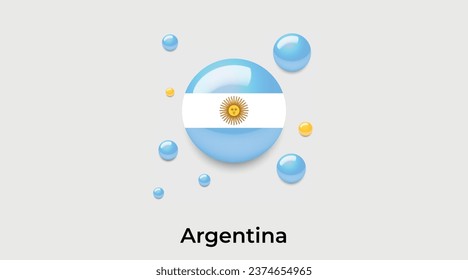 Argentina flag bubble circle round shape icon colorful vector illustration