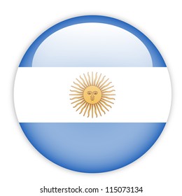Argentina flag button on white