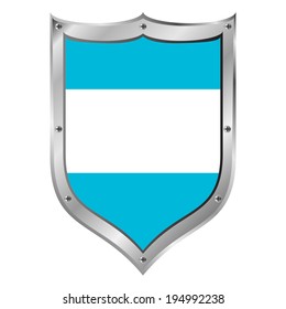 Argentina flag button on a white background. Vector illustration.