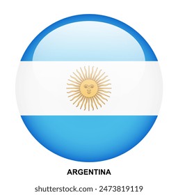 ARGENTINA flag button on white background