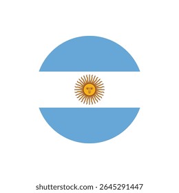 Botão Argentina Flag, ícone da bandeira Round Argentina, emblema da bandeira Argentina Vetor