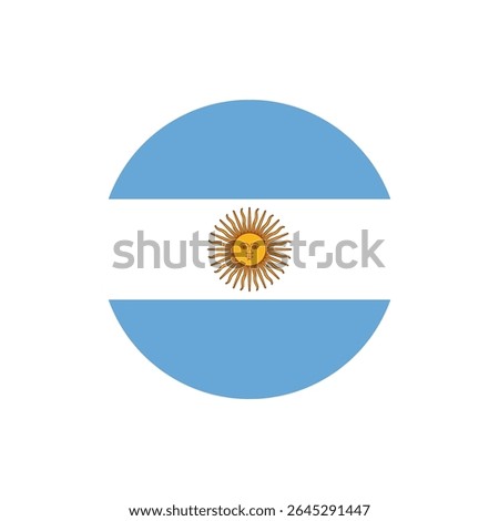 Argentina Flag Button, Round Argentina flag icon, Argentina flag badge Vector