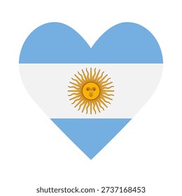 Argentina flag button in the shape of a heart.