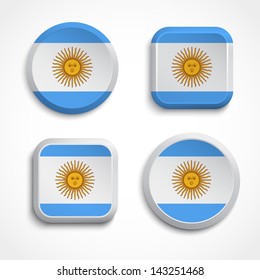 Argentina flag buttons, vector illustration