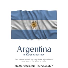 Argentina Flag, Celebrating Independence Day. Abstract waving flag on white background Country Flag.