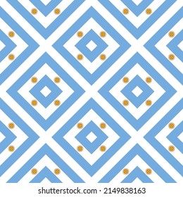 argentina flag ceramic tile pattern. abstract background. vector illustration