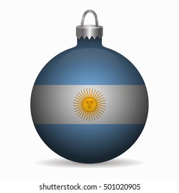 argentina flag christmas ball vector