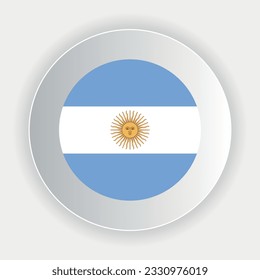 Argentinische Flagge in Kreisform. offizielle Farben und Proportionen korrekt. Vektorgrafik. eps10.
