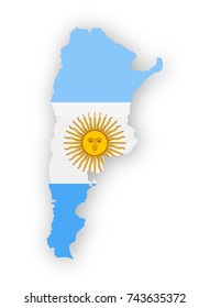 Argentina Flag Country Contour Vector Icon - Illustration