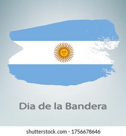 Argentina Flag Day greeting card, poster, banner. National holiday vector concept. Text "Dia de la Bandera" (translation - Flag Day)