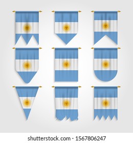 Argentina Flag in Different shapes, Flag of Argentina in Various Shapes