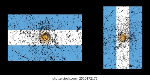 Efeito grunge angustiado da bandeira argentina.