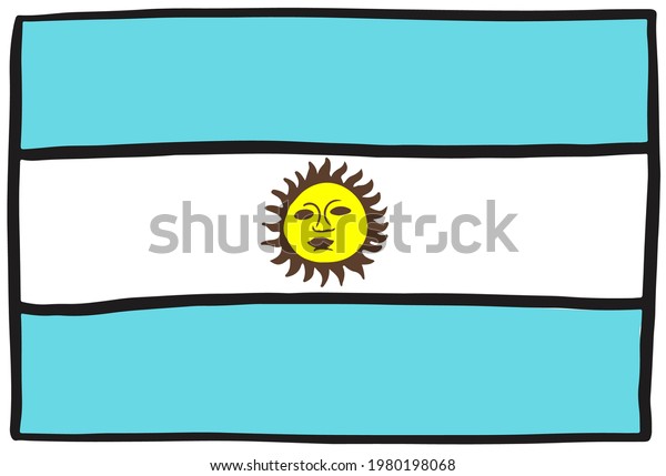Argentina Flag Doodle Hand Drawing Sketch Stock Vector Royalty Free Argentina Flag Doodle Hand Drawing 600w 1980198068