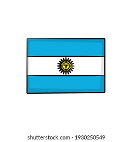 Argentina flag in drawing style isolated vector. Hand drawn object illustration for your presentation, teaching materials or others.