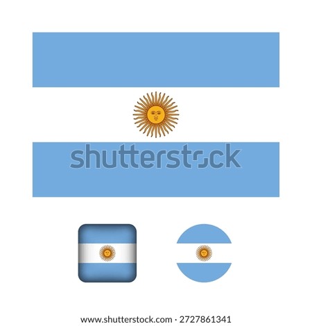 Argentina Flag Flat Icons Collection