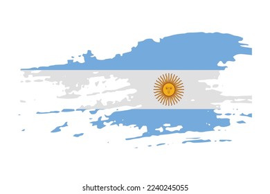 Argentina flag in the form of a brush stroke, vector