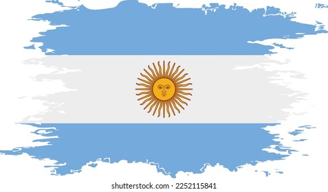 Argentina flag grunge brush color image, vector