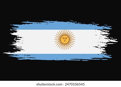 Argentina Flag. Grunge Flag Texture Vector Illustration.