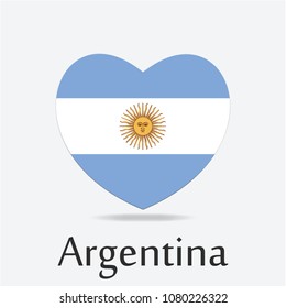 Argentina Flag in Heart Shape