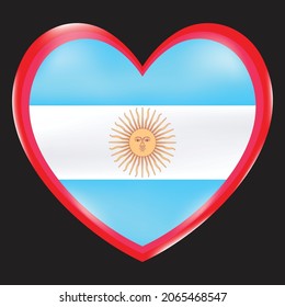 argentinische Flagge mit Herzform