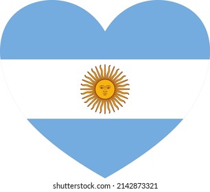 Argentina  flag in heart shape isolated  on png or transparent  background,Symbols of Argentina, template for banner,card,advertising ,promote, and business matching country poster, vector 