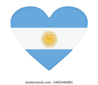 Argentina flag heart shaped. vector