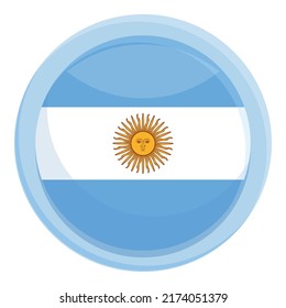 Argentina flag icon cartoon vector. America travel. Buenos aires