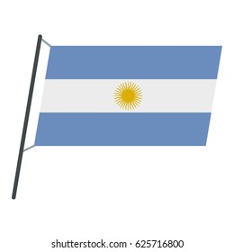 Argentina flag icon flat isolated on white background vector illustration