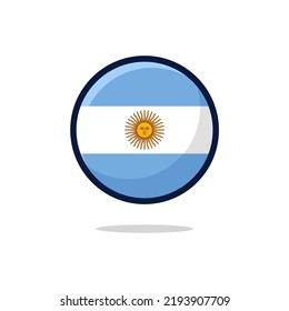 Icono de la bandera de Argentina. Bandera argentina de estilo plano aislado en fondo blanco - vector de stock.