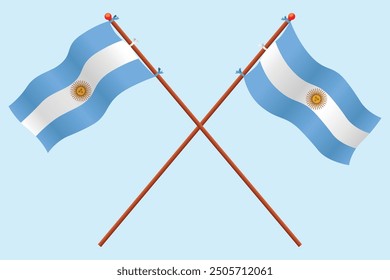 Argentina Flag icon illustration. For education about the country of Argentina and the symbol of Argentinian Independence Day.