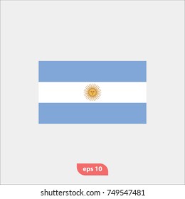 Argentina flag icon, national symbol, flat vector and trendy illustration sign