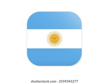 Argentina Flag icon. Rounded square flag of argentina icon design, vector illustration